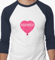 Manwich Pink Heart Ballon Baseballshirt für Männer