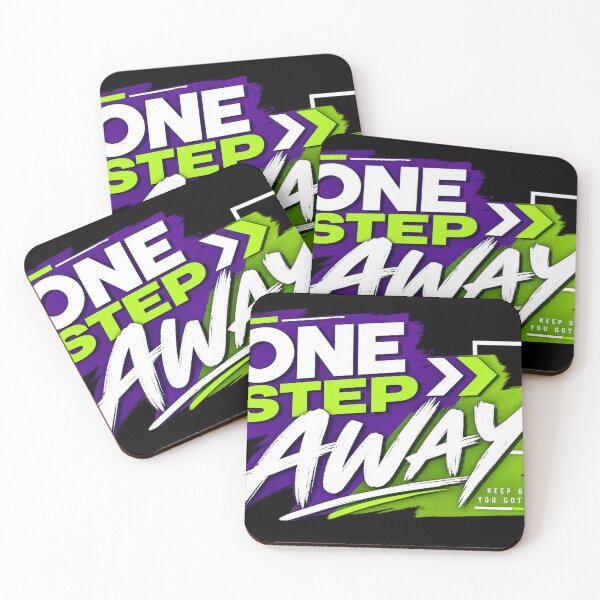 Item preview, One Step Away – Motivational Inspirational Typography Design designed and sold by VasiArtLab.