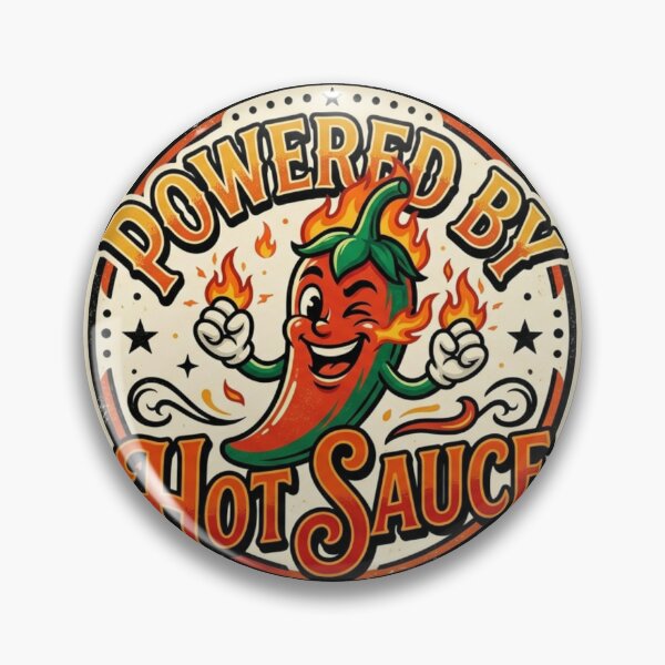 Item preview, Powered By Hot Sauce Vintage Chili Pepper Retro Mascot T-Shirt designed and sold by lovepower.