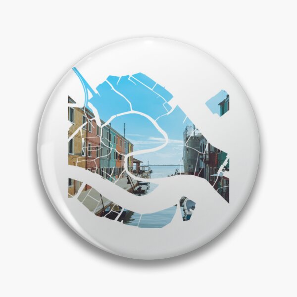 Item preview, Venice Map Burano Island Colorful Houses Canal Silhouette designed and sold by Maroan93.