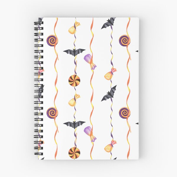Item preview, Halloween Bat and Candy Swirl Seamless Pattern Watercolor Art designed and sold by ElenaValeto.