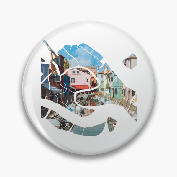 Item preview, Venice Map Burano Island Colorful Houses Canal Silhouette V2 designed and sold by Maroan93.