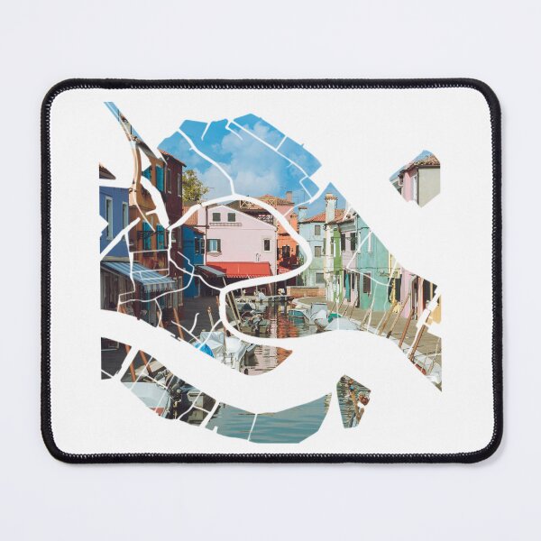 Item preview, Venice Map Burano Island Colorful Houses Canal Silhouette V2 designed and sold by Maroan93.