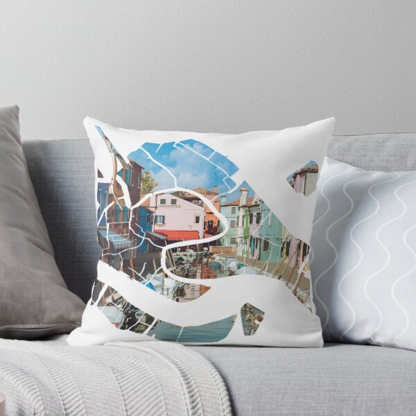 Item preview, Venice Map Burano Island Colorful Houses Canal Silhouette V2 designed and sold by Maroan93.