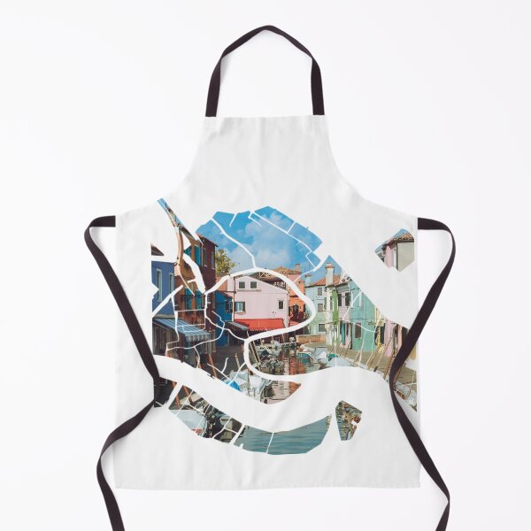 Item preview, Venice Map Burano Island Colorful Houses Canal Silhouette V2 designed and sold by Maroan93.