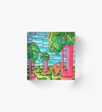 Mid Century Landscape Acrylic Block