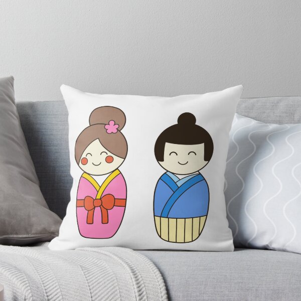 Item preview, Cute Japanese Kokeshi Dolls Flat Vector designed and sold by Porpor Artwork.