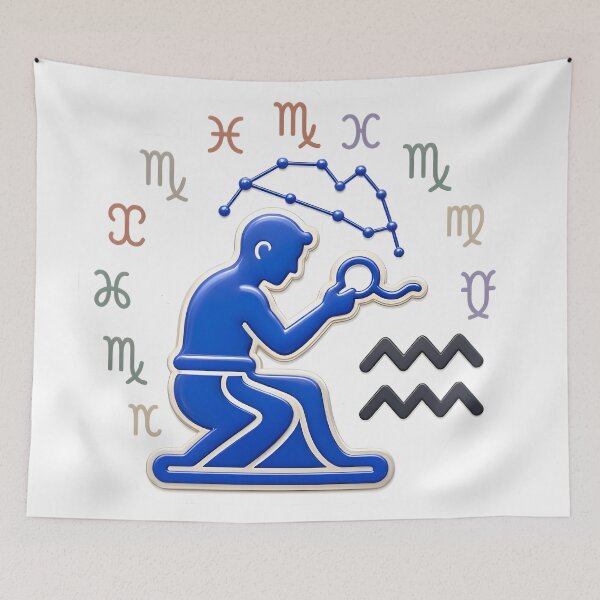 Item preview, Aquarius Constellation Water Bearer Icon designed and sold by Zodiac Celestial Art.