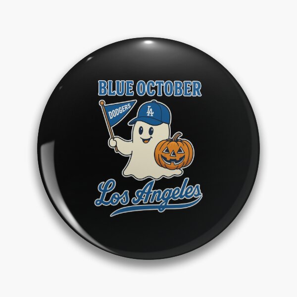 Item preview, Blue October Los Angeles Ghost Dodgers Halloween Pumpkin designed and sold by ViniBall.