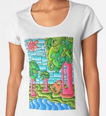 Mid Century Landscape Women's Premium T-Shirt