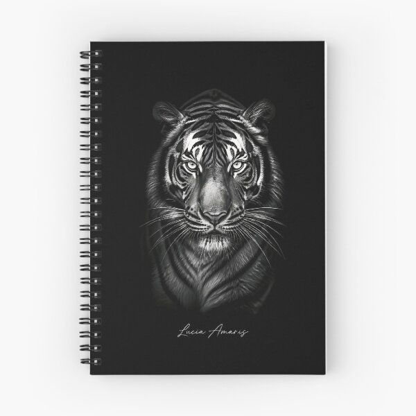 Item preview, Silent Majesty – Fine Art Animal Portraits Monochrome - Bengal tiger  designed and sold by Lucia Amaris Art.