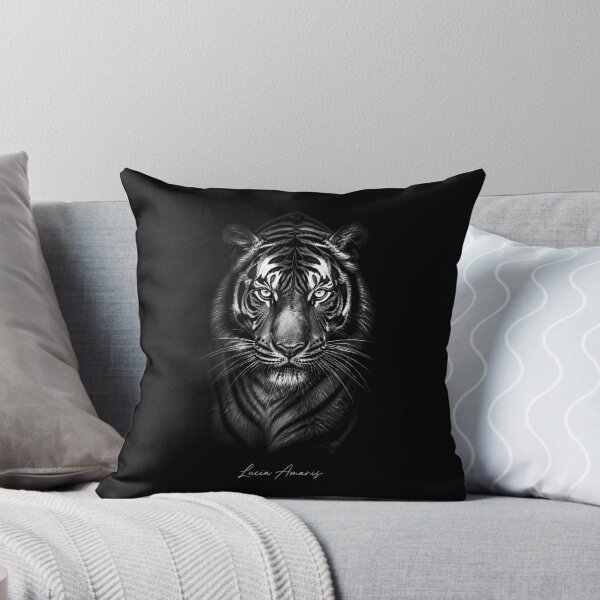 Item preview, Silent Majesty – Fine Art Animal Portraits Monochrome - Bengal tiger  designed and sold by Lucia Amaris Art.