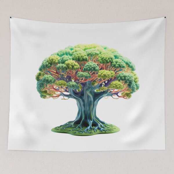 Item preview, Mystical Tree of Life – Colorful Fantasy Forest Tree designed and sold by Awarrie.