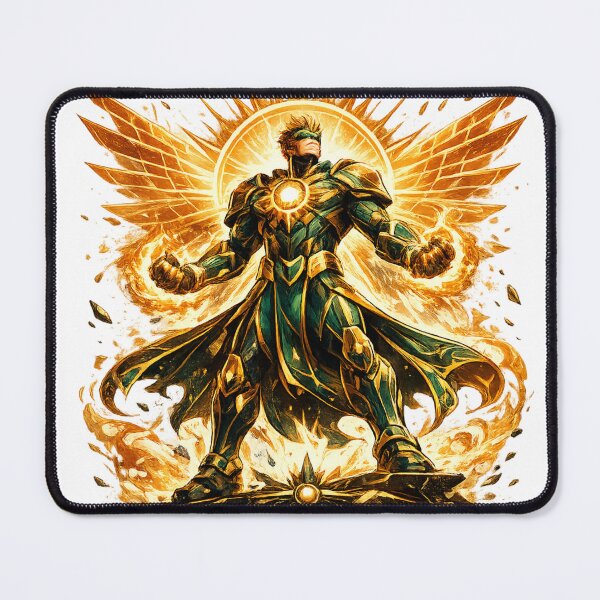 Item preview, Golden Solar Warrior Sun Energy Fantasy Hero designed and sold by irfanshikh.
