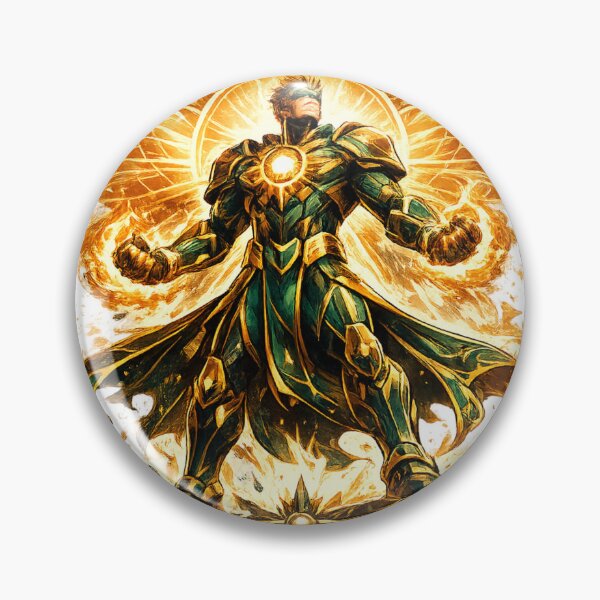 Item preview, Golden Solar Warrior Sun Energy Fantasy Hero designed and sold by irfanshikh.