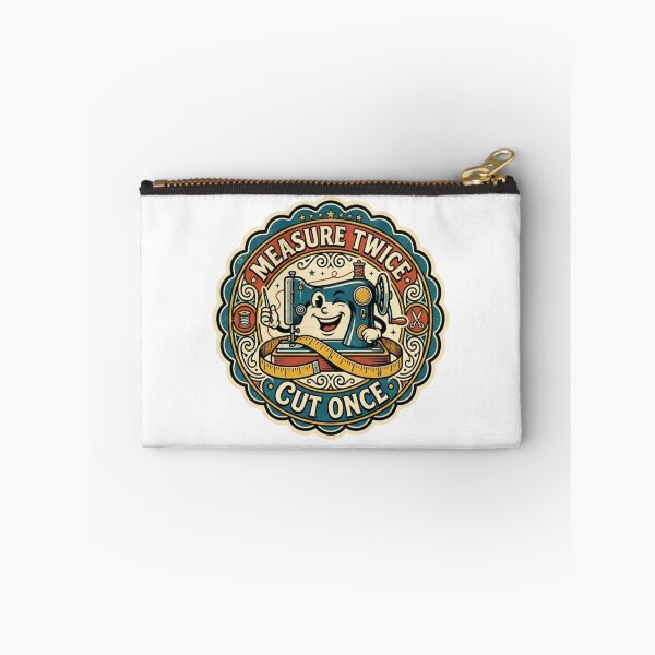 Item preview, Measure Twice Cut Once Vintage Sewing Machine Retro Badge designed and sold by lovepower.