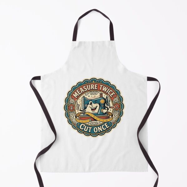 Item preview, Measure Twice Cut Once Vintage Sewing Machine Retro Badge designed and sold by lovepower.