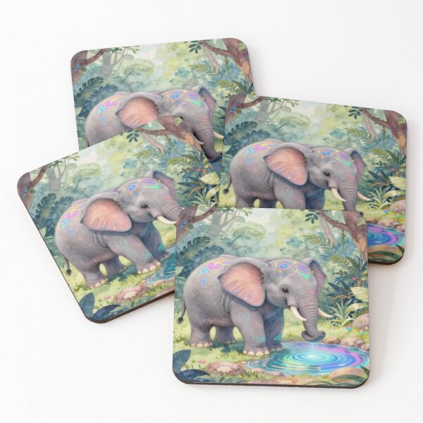 Item preview, Magic Elephant Spirit – Colorful Jungle Glow designed and sold by FotoworldEdel.