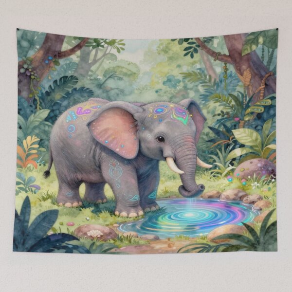 Item preview, Magic Elephant Spirit – Colorful Jungle Glow designed and sold by FotoworldEdel.