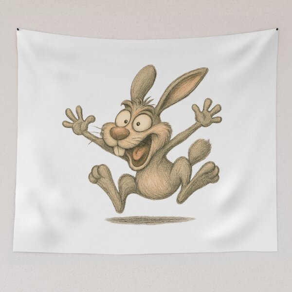 Item preview, Funny Jumping Rabbit – Excited Cute Bunny designed and sold by Yomere.