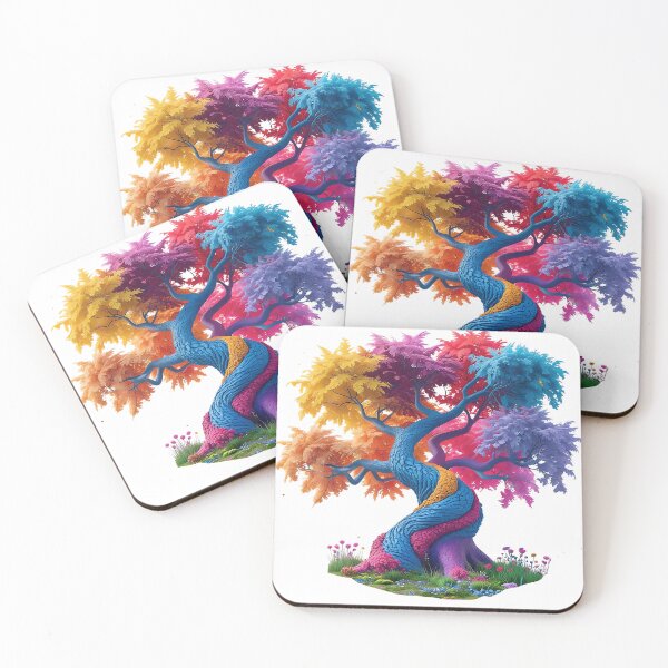 Item preview, Enchanted Rainbow Tree of Life – Colorful Fantasy Nature Art designed and sold by Awarrie.