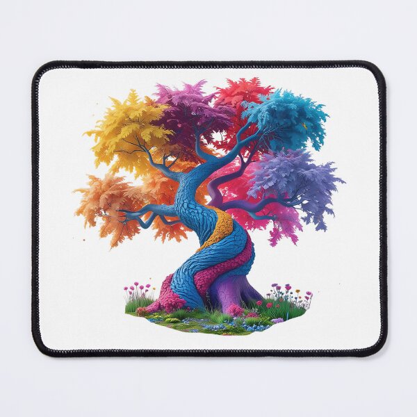 Item preview, Enchanted Rainbow Tree of Life – Colorful Fantasy Nature Art designed and sold by Awarrie.