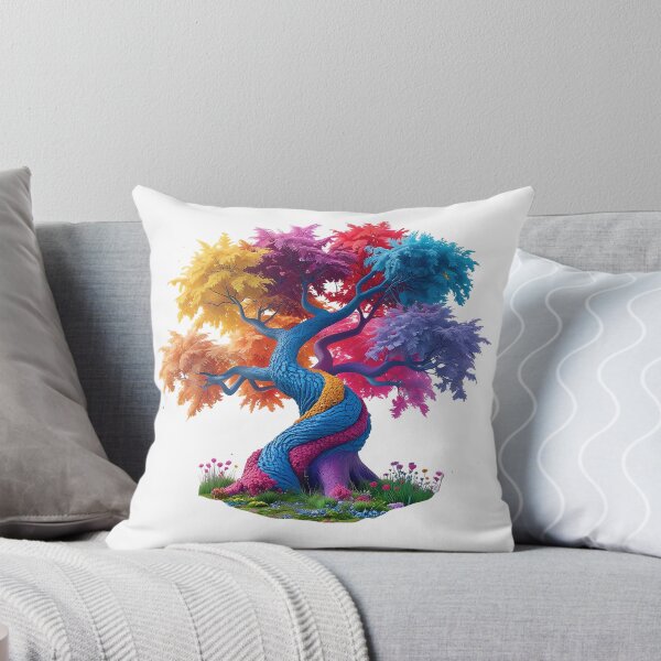 Item preview, Enchanted Rainbow Tree of Life – Colorful Fantasy Nature Art designed and sold by Awarrie.
