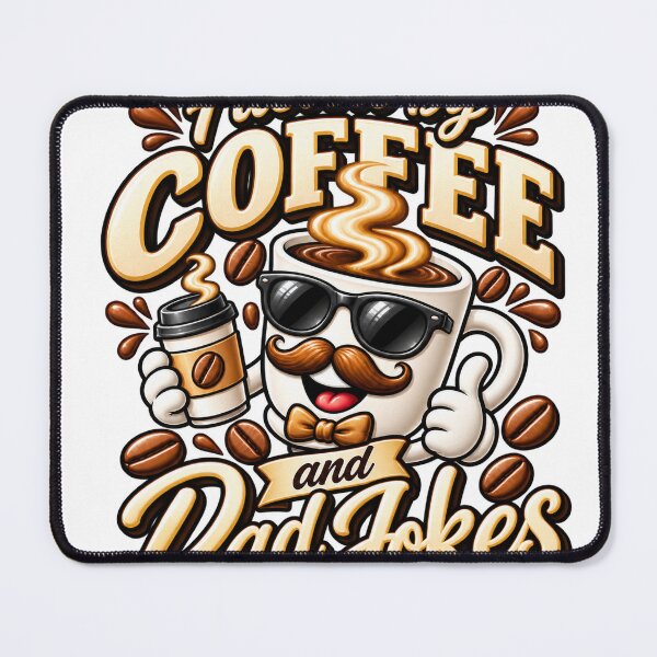 Item preview, Fueled by Coffee and Dad Jokes designed and sold by JANAWIYSTUDIO.