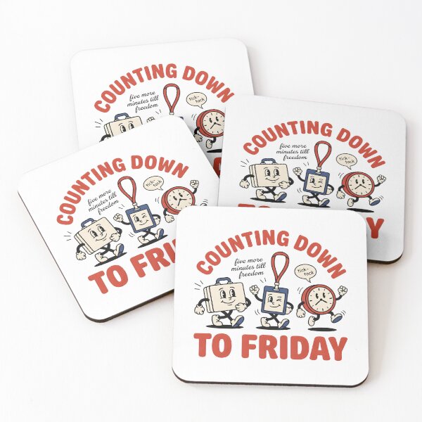 Artikelvorschau, Countdown bis Freitag – Lustiges Design für den Countdown der Arbeitswoche entworfen und verkauft von StickerNestYou.