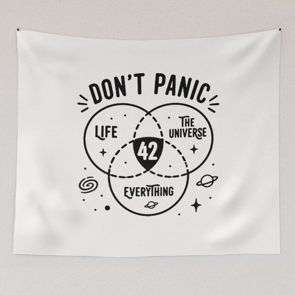 Item preview, DON'T PANIC LIFE THE UNIVERSE EVERYTHING 42 designed and sold by DeliaSue.