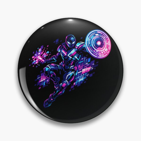 Item preview, Neon Cyber Warrior Futuristic Energy Shield Gamer Hero designed and sold by irfanshikh.