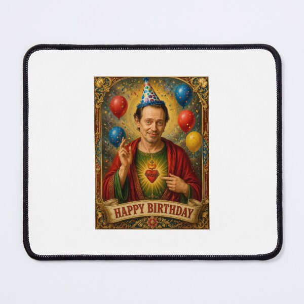 Item preview, Steve buscemi birthday saint celebrity  funny meme holy prank weird designed and sold by CheeseBlueprint.