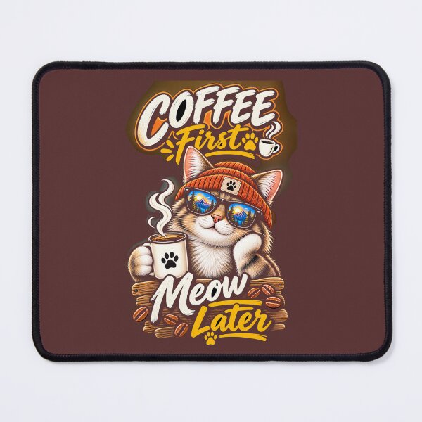 Item preview, Funny Coffee Cat – Coffee First Meow Later designed and sold by JANAWIYSTUDIO.