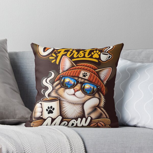 Item preview, Funny Coffee Cat – Coffee First Meow Later designed and sold by JANAWIYSTUDIO.