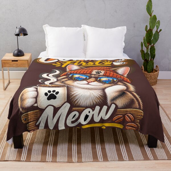 Item preview, Funny Coffee Cat – Coffee First Meow Later designed and sold by JANAWIYSTUDIO.