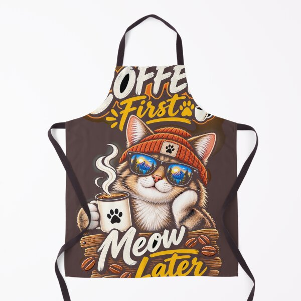 Item preview, Funny Coffee Cat – Coffee First Meow Later designed and sold by JANAWIYSTUDIO.