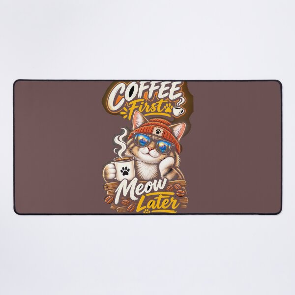 Item preview, Funny Coffee Cat – Coffee First Meow Later designed and sold by JANAWIYSTUDIO.