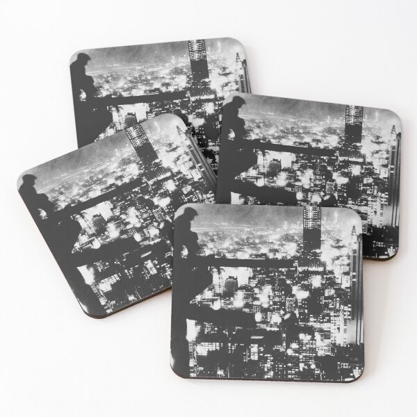 Item preview, New York City at night, sky high vintage black and white photograph designed and sold by Astrid Arkhangelsky.
