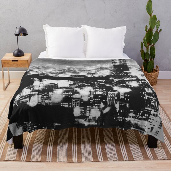 Item preview, New York City at night, sky high vintage black and white photograph designed and sold by Astrid Arkhangelsky.