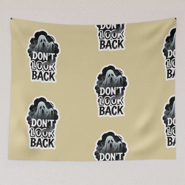 Item preview, Don't Look Back-Spooky Floating Ghost Halloween Horror Sticker designed and sold by carestazafeli.