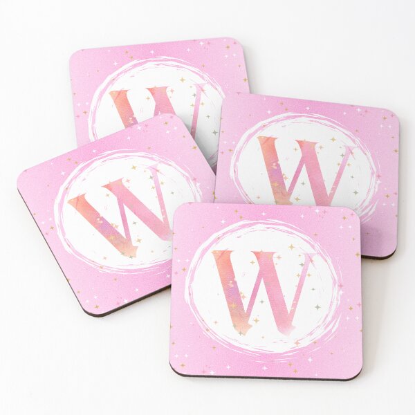 Item preview, Letter W Monogram pink watercolor designed and sold by iRenza.