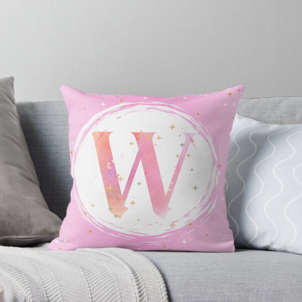 Item preview, Letter W Monogram pink watercolor designed and sold by iRenza.