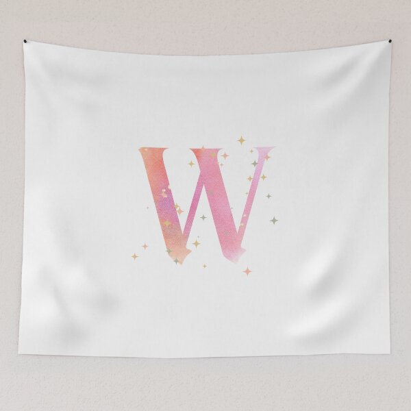 Item preview, Letter W Monogram pink watercolor designed and sold by iRenza.