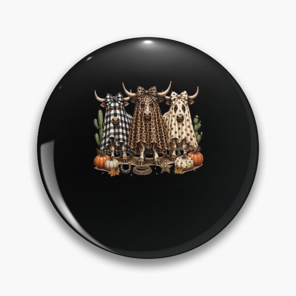 Item preview, Western Halloween Highland Cow Ghost Pumpkin Trio designed and sold by ViniBall.