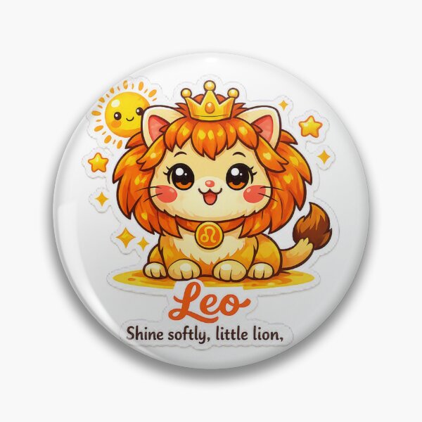 Item preview, Leo Kawaii Cat sticker on a background with sunny colours ,Lion ,zodiac sign  designed and sold by wallartofmio.