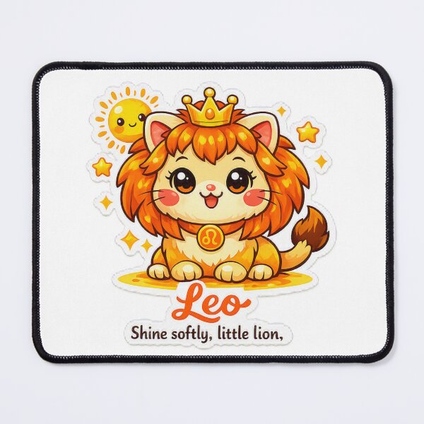 Item preview, Leo Kawaii Cat sticker on a background with sunny colours ,Lion ,zodiac sign  designed and sold by wallartofmio.