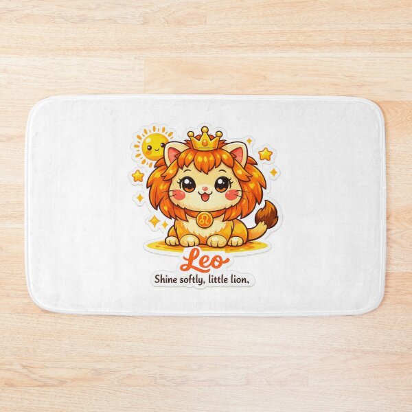 Item preview, Leo Kawaii Cat sticker on a background with sunny colours ,Lion ,zodiac sign  designed and sold by wallartofmio.