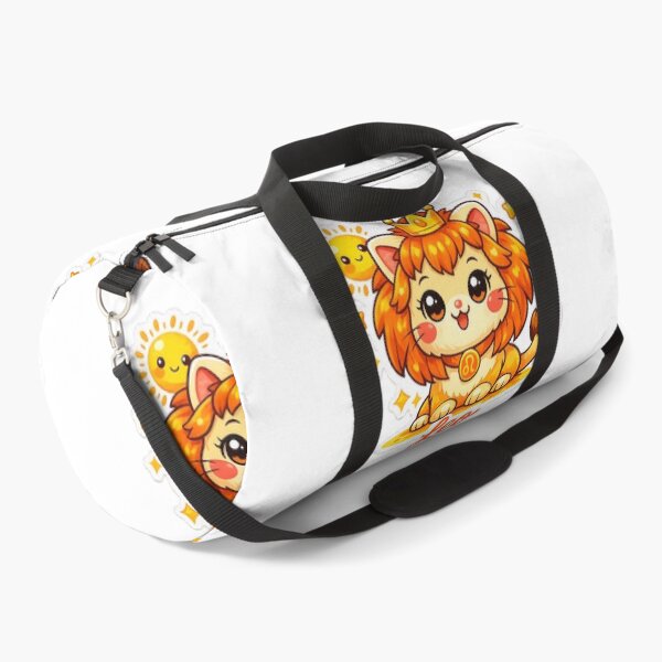 Item preview, Leo Kawaii Cat sticker on a background with sunny colours ,Lion ,zodiac sign  designed and sold by wallartofmio.