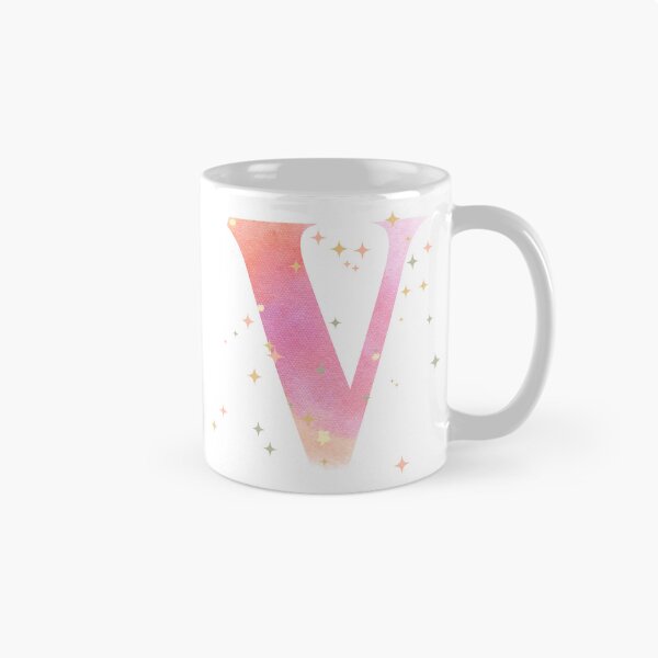 Artikelvorschau, Buchstabe V Monogramm rosa Aquarell entworfen und verkauft von iRenza.