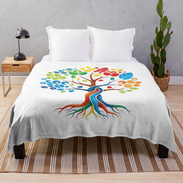 Item preview, Rainbow Tree of Life – Colorful Abstract Spiritual Nature Art designed and sold by Awarrie.